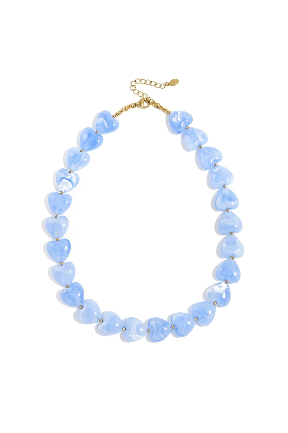 Blauwe hartjes kralen ketting 1 Blauwe hartjes kralen ketting Stylefever
