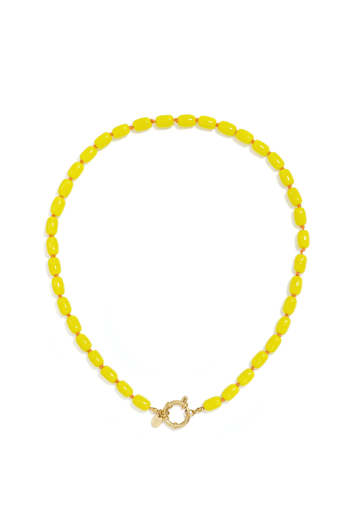 Gele kralenketting 1 Gele kralen ketting Stylefever