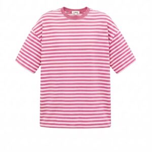 Online dames boutique met hippe en betaalbare damesmode & accessoires 4 Alternative view of Roze gestreept shirt korte mouw
