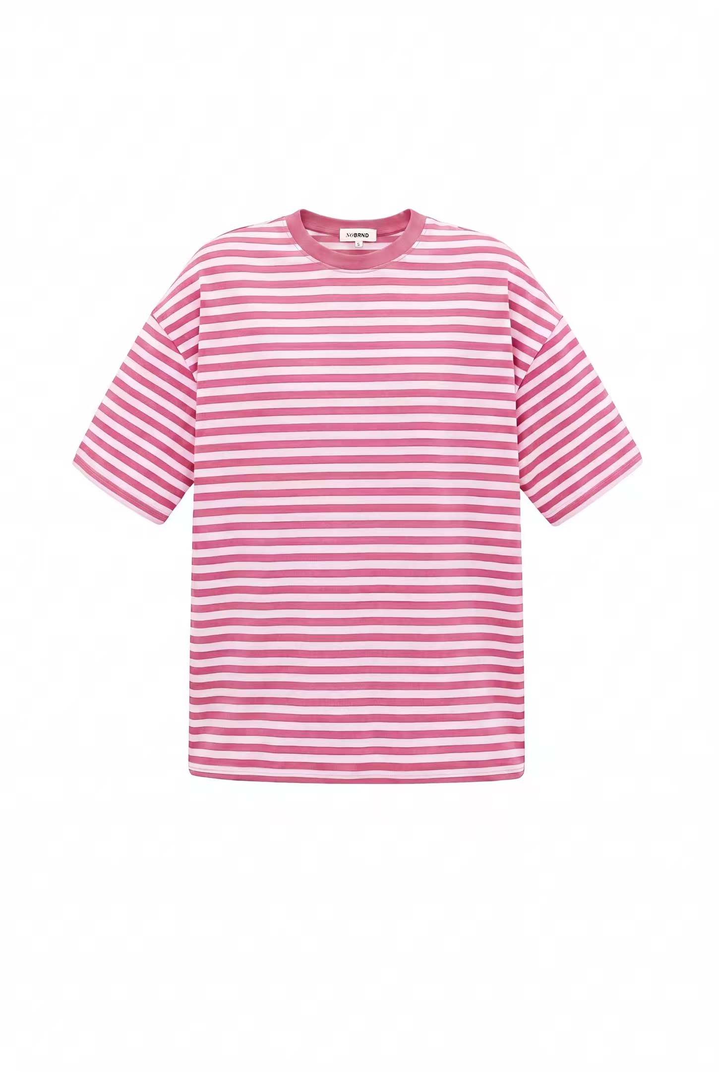 Roze gestreept shirt korte mouw 2 Roze gestreept shirt korte mouw - Afbeelding 2