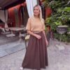 Beige gebreid truitje korte mouw Azzurro