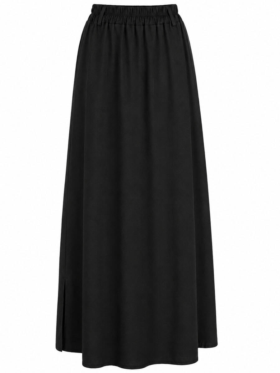 Zwarte lange rok Azzurro Mode 1 Zwarte lange damesrok Azzurro Mode