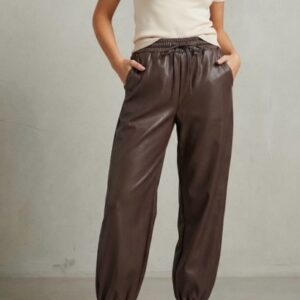 Bruine leatherlook ballon broek Stylefever