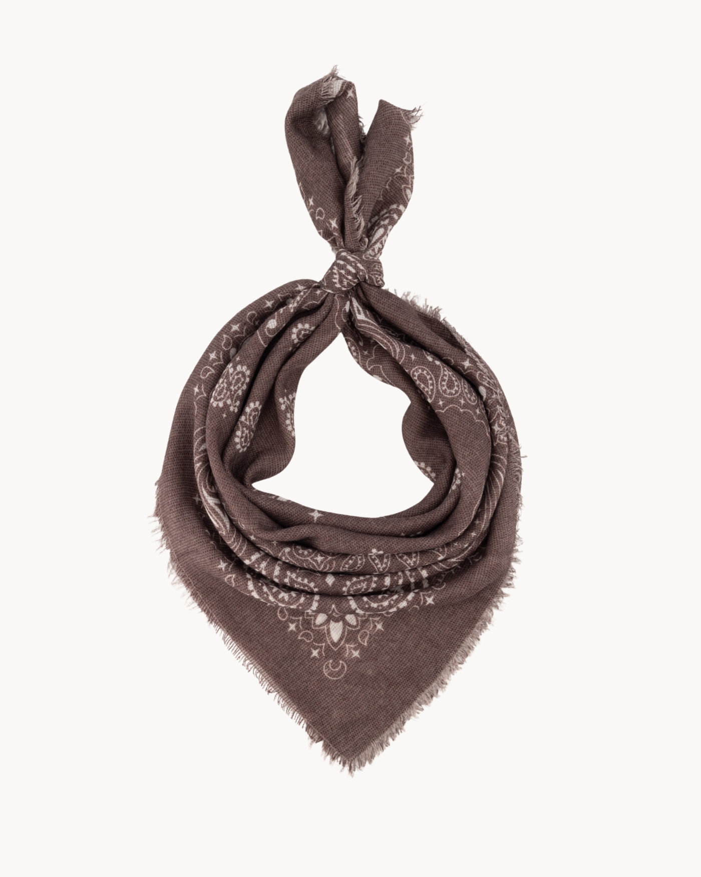 Bruin bandana sjaaltje 1 Donkerbruin bandana sjaaltje paisley print Stylefever