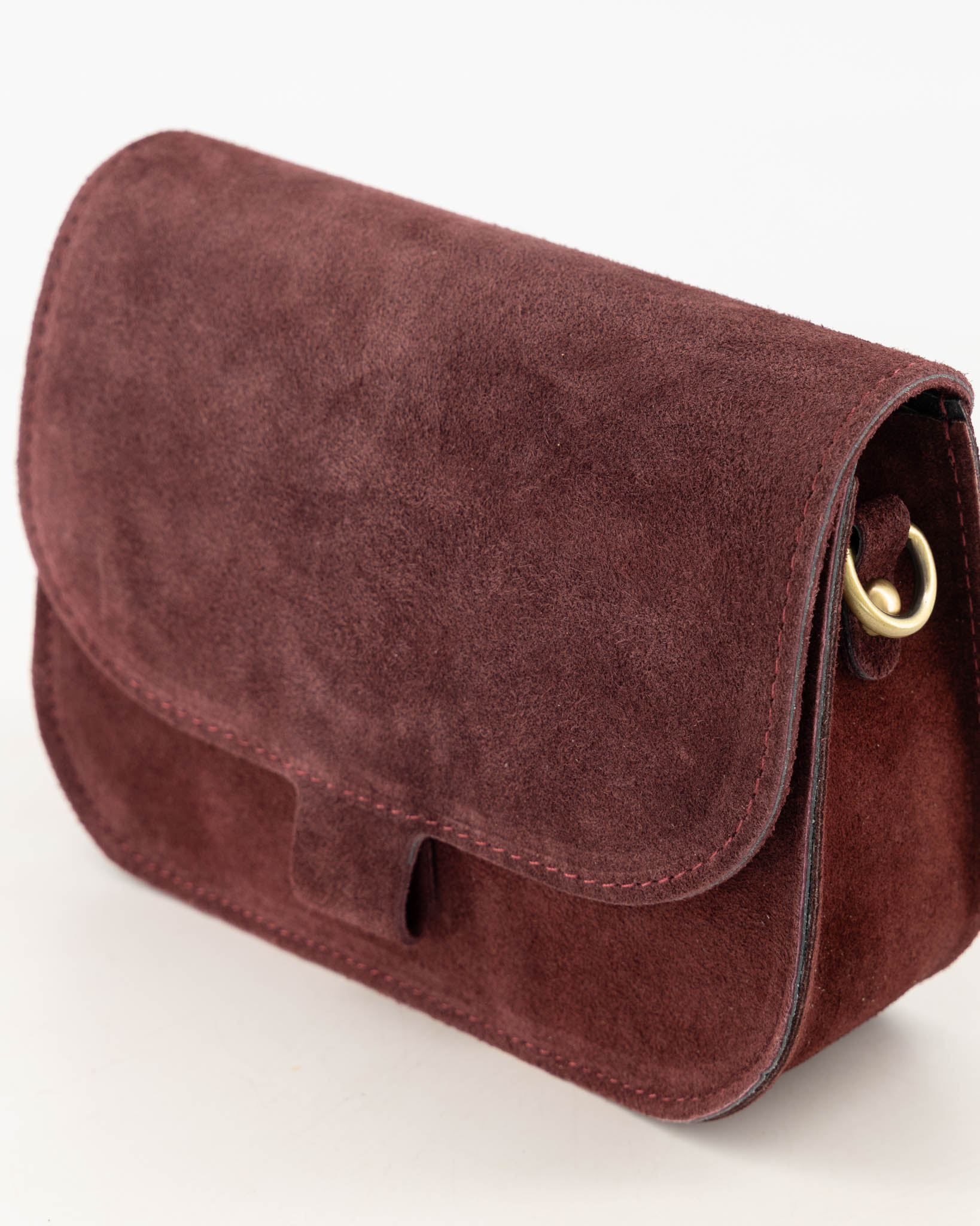 Bordeaux suede crossbody tas 2 Bordeaux rode crossbody schoudertas Stylefever