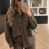 Bruin groene ruitblouse Stylefever boutique