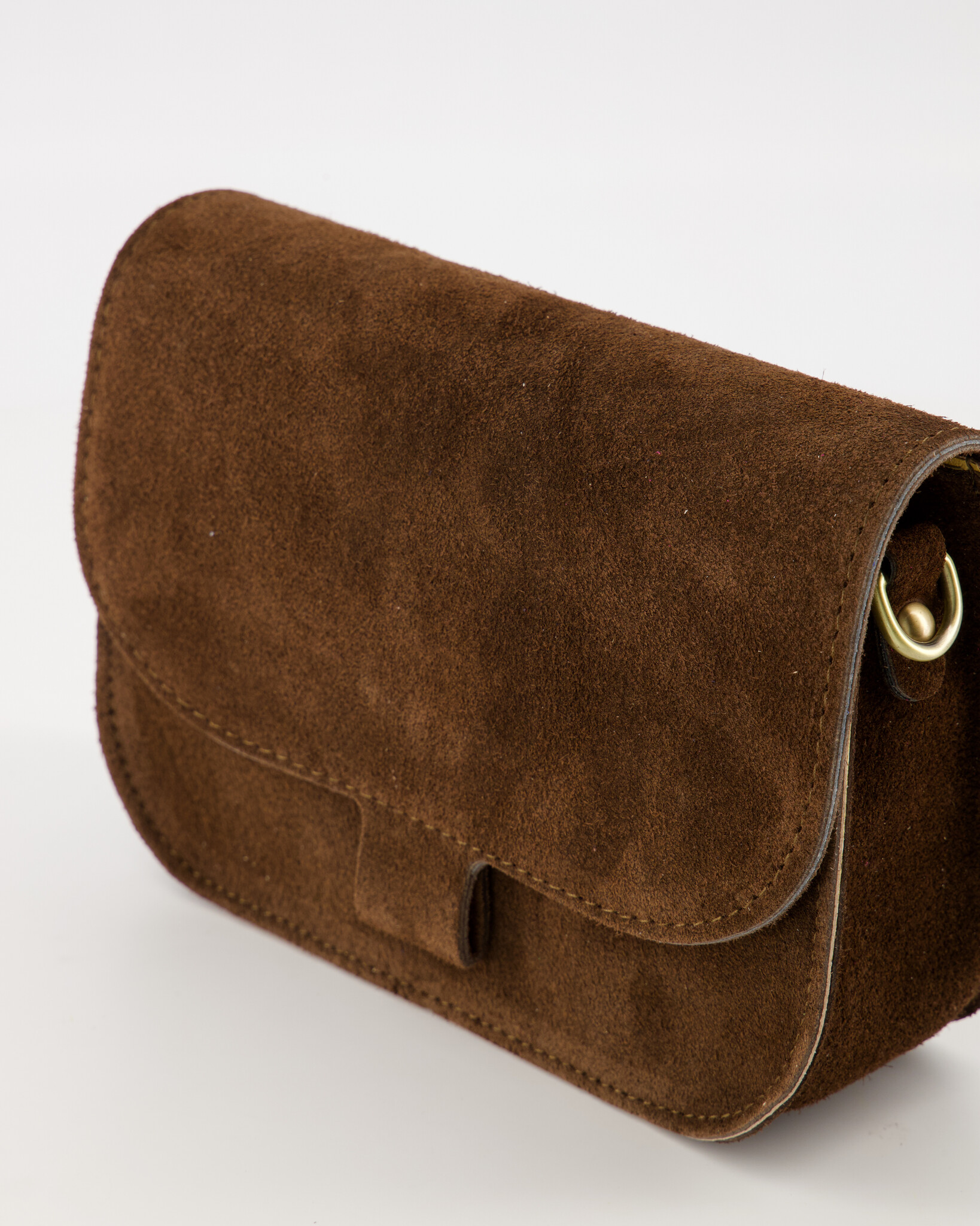 Bruine suede crossbody tas 2 Bruin suede crossbody tas Stylefever