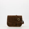 Donkerbruine suede crossbody tas Stylefever